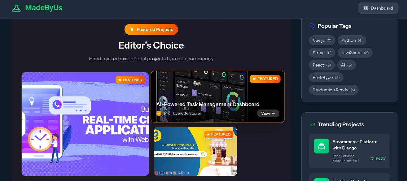 MadeByUs interface
